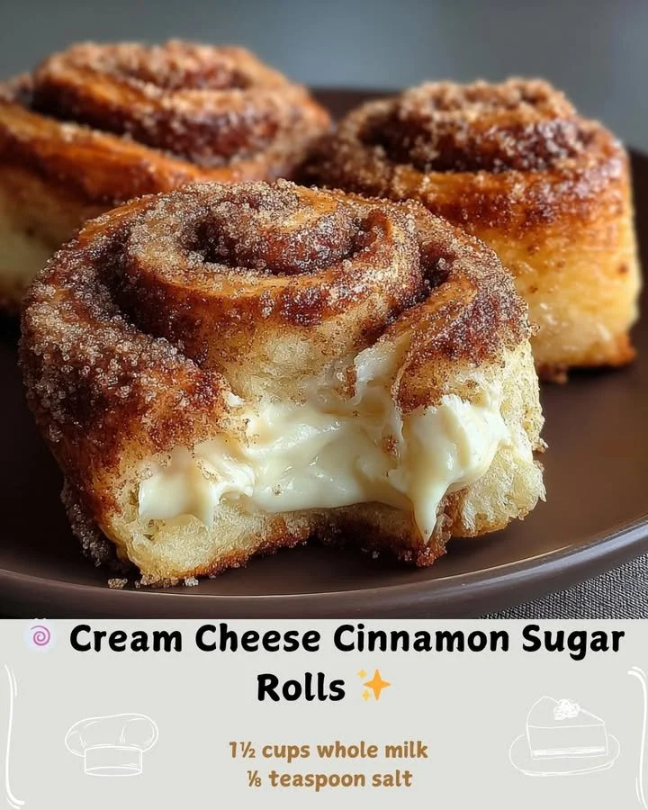 Delicious homemade cream cheese cinnamon rolls topped with icing.