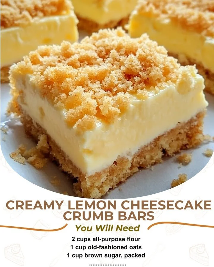 Creamy lemon cheesecake crumb bars with a buttery crust and lemon zest topping