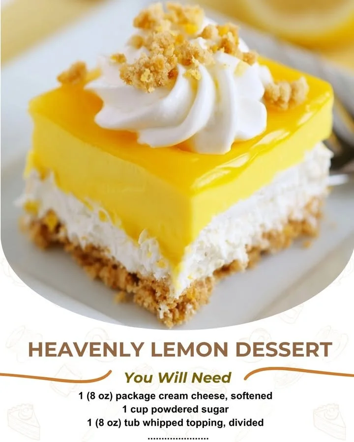 Heavenly lemon dessert served on a plate, showcasing its vibrant yellow color and creamy texture.