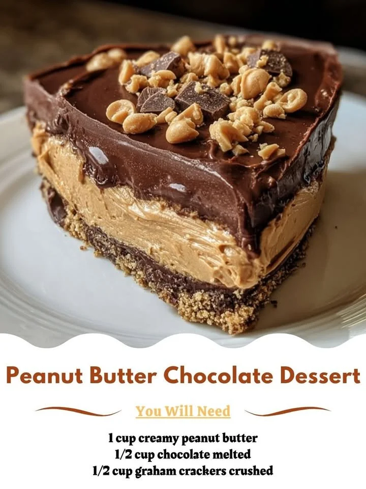 Delicious Peanut Butter Chocolate Dessert with creamy layers and toppings