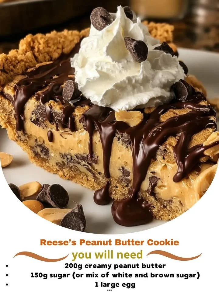 Delicious Reese's Peanut Butter Cookie featuring peanut butter and chocolate.