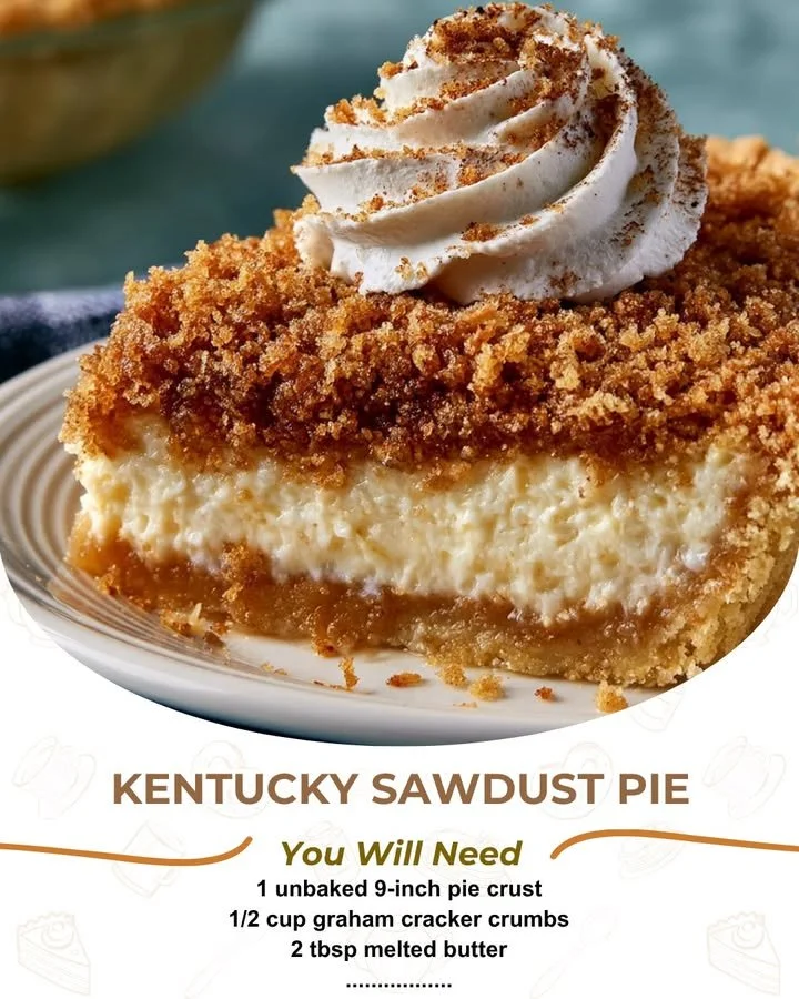 Slice of Sawdust Pie, a traditional Kentucky dessert made with rich ingredients.