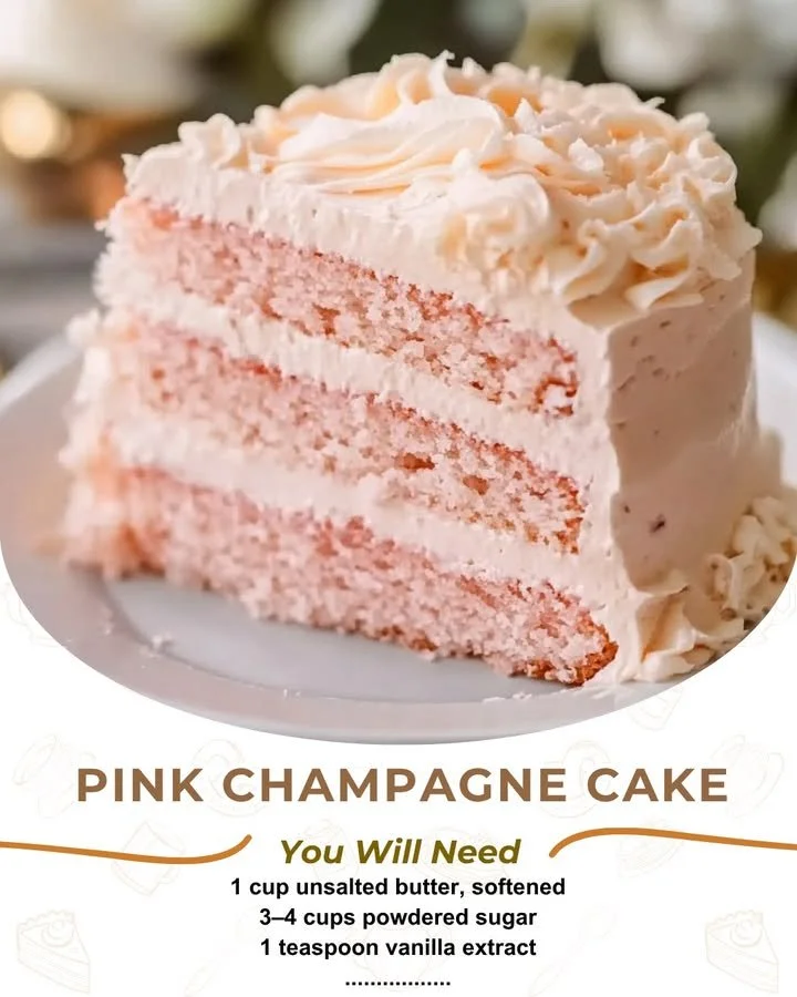 Deliciously decorated Alcohol-Free Pink Champagne Cake for celebrations
