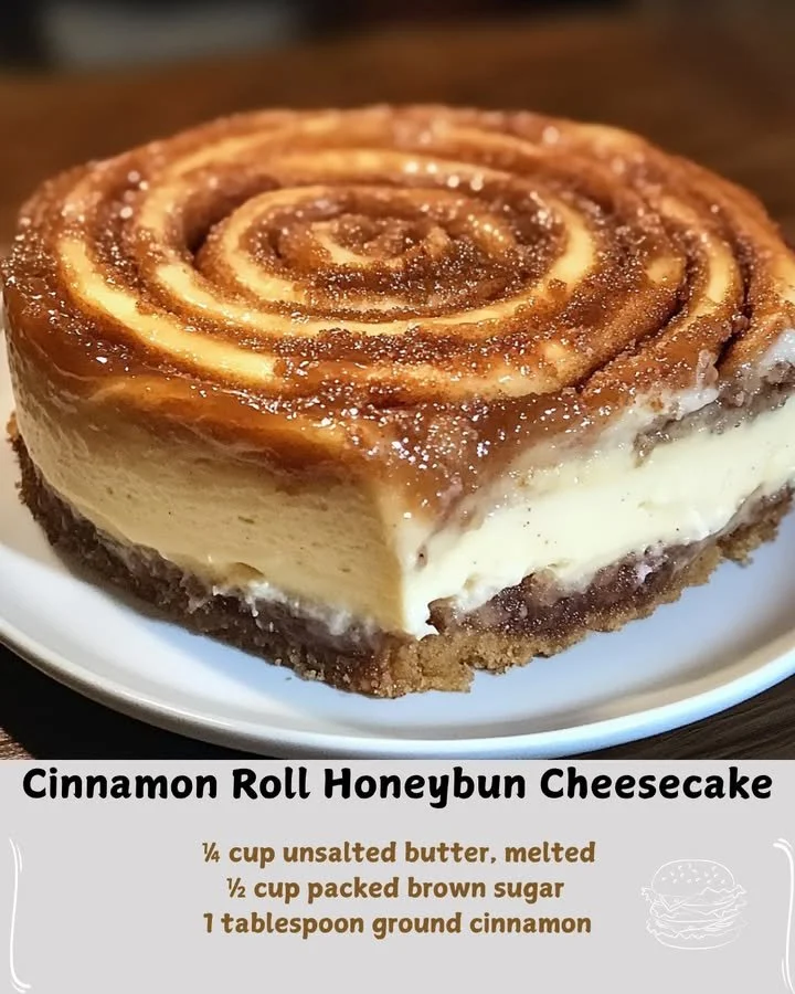 Delicious Cinnamon Roll Cheesecake with a honeybun twist, perfect for dessert lovers.