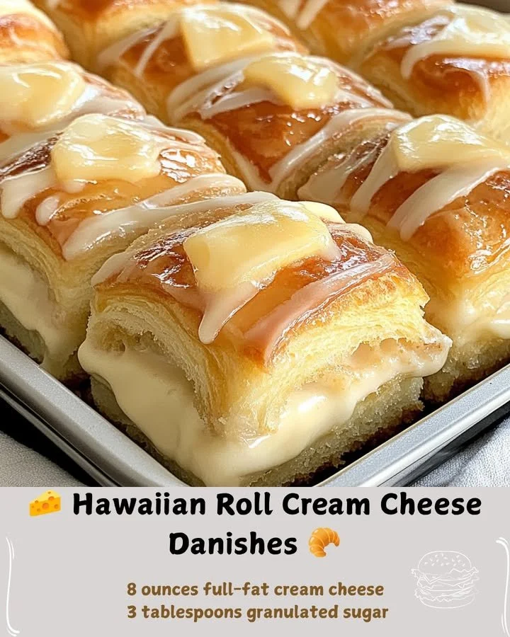 Delicious Cream Cheese Danishes made with Hawaiian roll dough