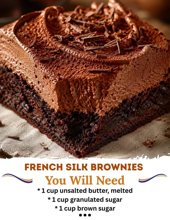 Delicious homemade French Silk Brownies displayed on a plate