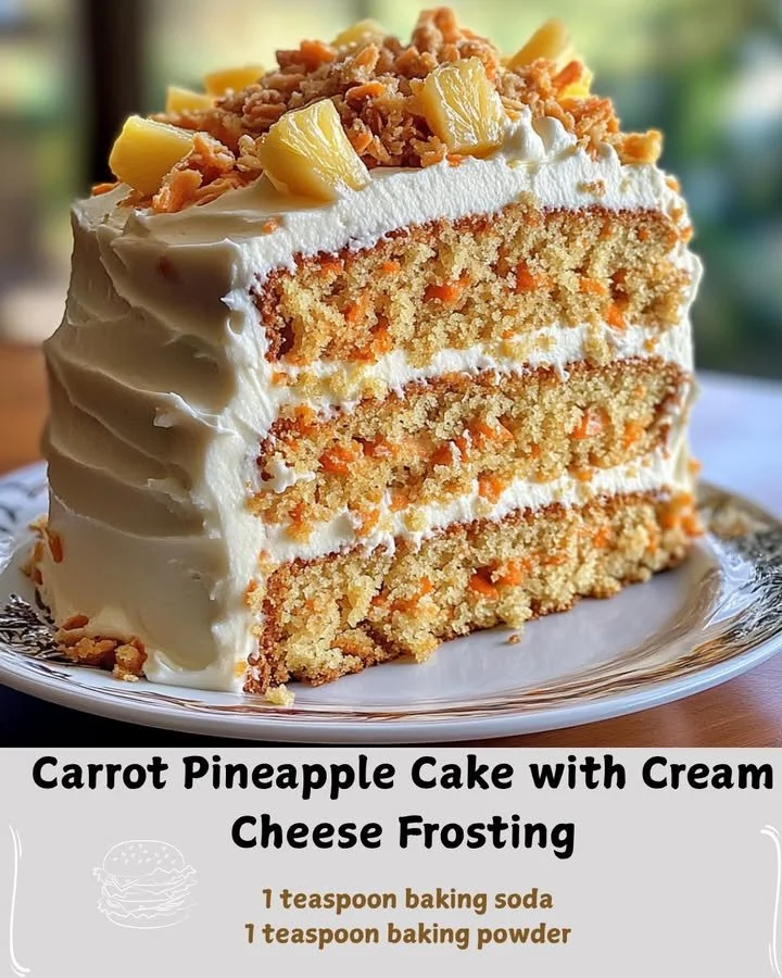 Cream cheese frosting on a slice of carrot-pineapple cake, showcasing its creamy texture.