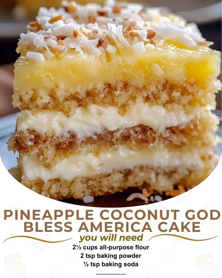 Delicious Pineapple Coconut Cake served on a festive table